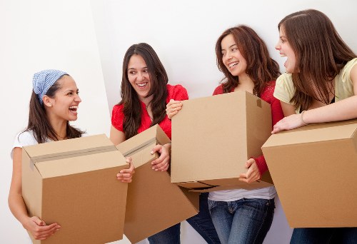 Organised boxes and packing materials used for Newcross relocation support