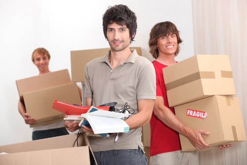 Organized boxes and seasonal belongings in short-term storage in Newcross