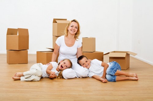 Moving van prepared for house removals in Newcross