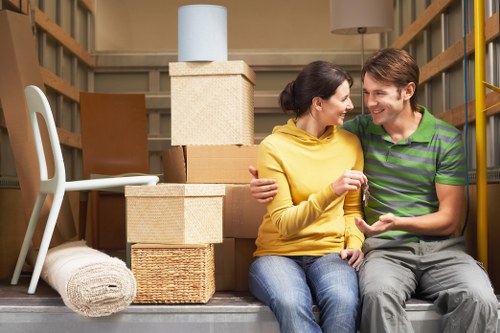 Flexible student storage option in Newcross with packed boxes